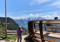 Blick von der Hochmuth (1400m) nach Osten zur Texelgruppe (Südtirol)
